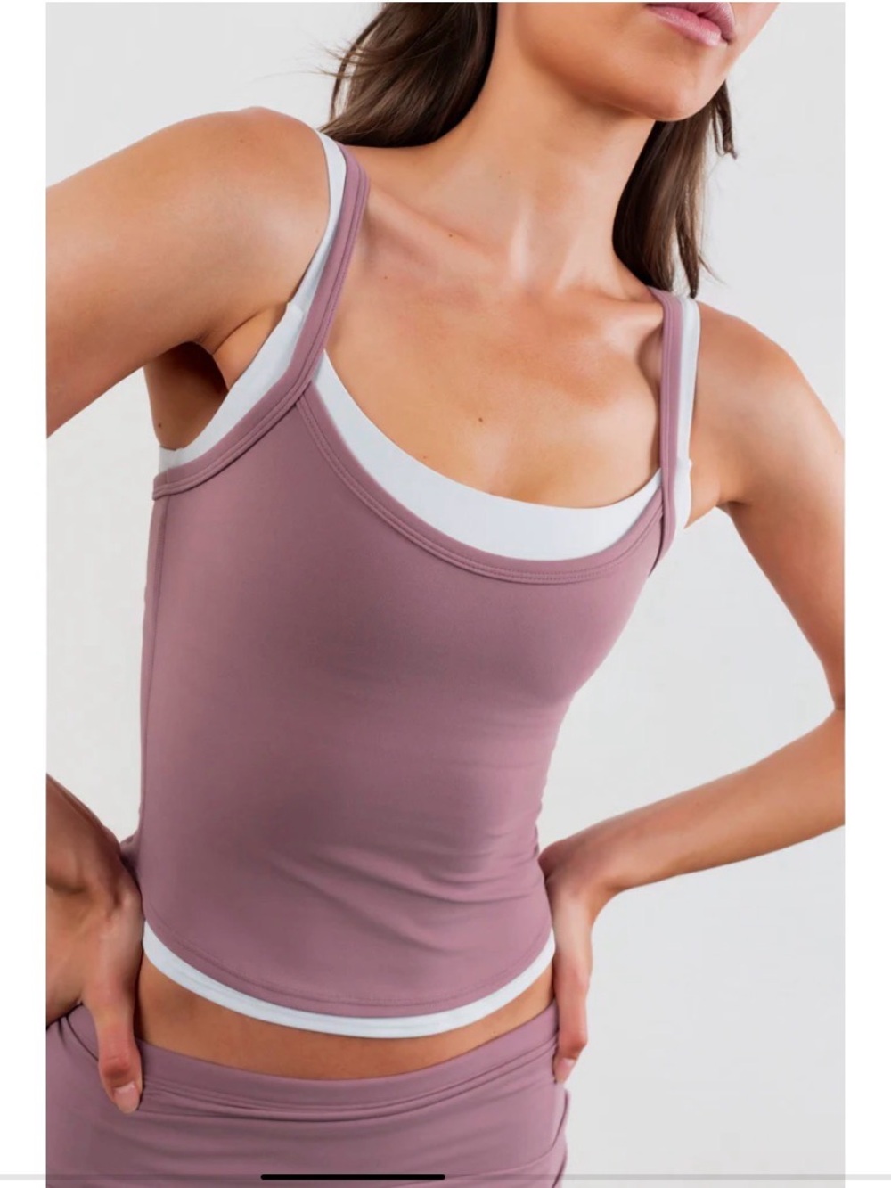Vitality Cloud II Layered Tank in Earthy Plum